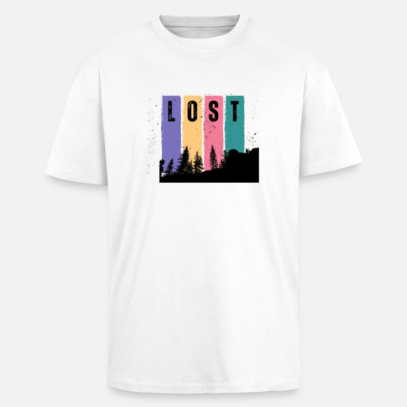 Perdu dans les bois - T-shirt unisexe oversize épais - blanc