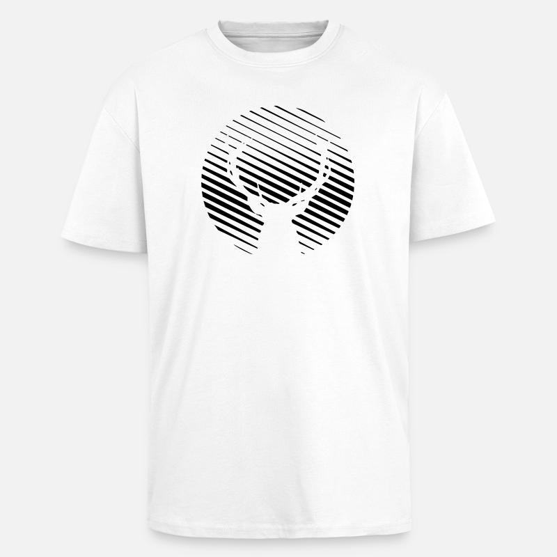HIRSCHE - Oversized Heavyweight Unisex T-Shirt - Weiß
