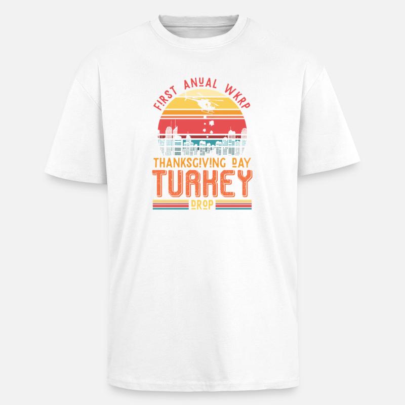 Thanksgiving Turkey Drop Retro Geschenk - Oversized Heavyweight Unisex T-Shirt - Weiß