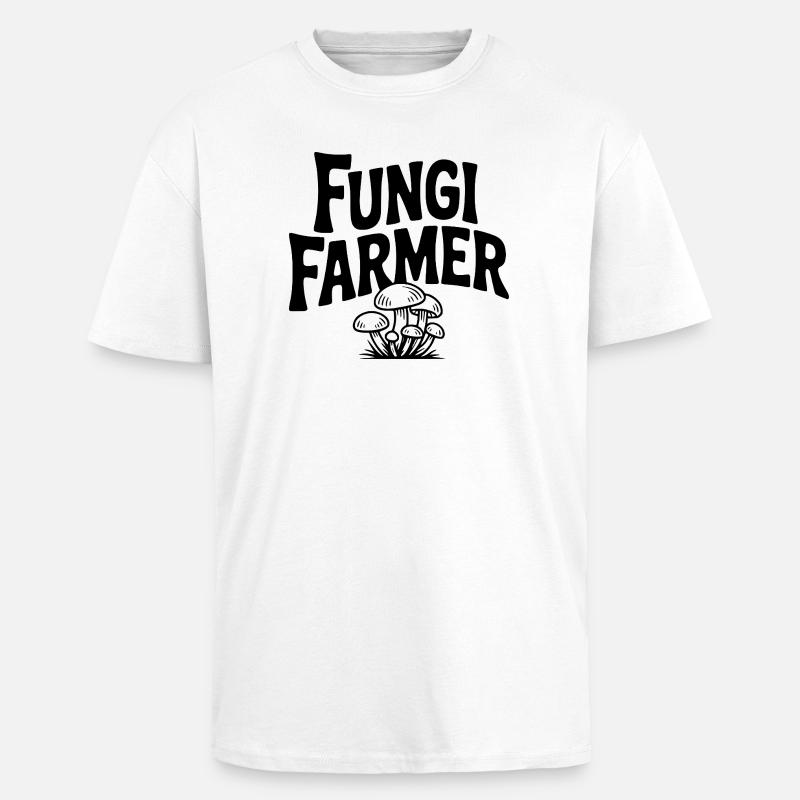 Fungi Farmer - Unisex Oversized Heavyweight T-shirt - white