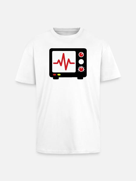 ECG Monitor Heartbeat Medicine - Unisex Oversized Heavyweight T-shirt - white