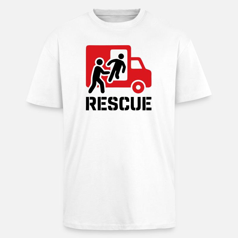 Rescue Rettungsdienst Einsatz - Oversized Heavyweight Unisex T-Shirt - Weiß