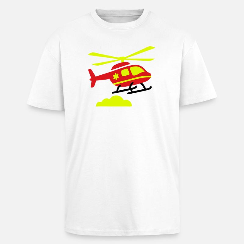 Rettungshubschrauber Notarzt - Oversized Heavyweight Unisex T-Shirt - Weiß