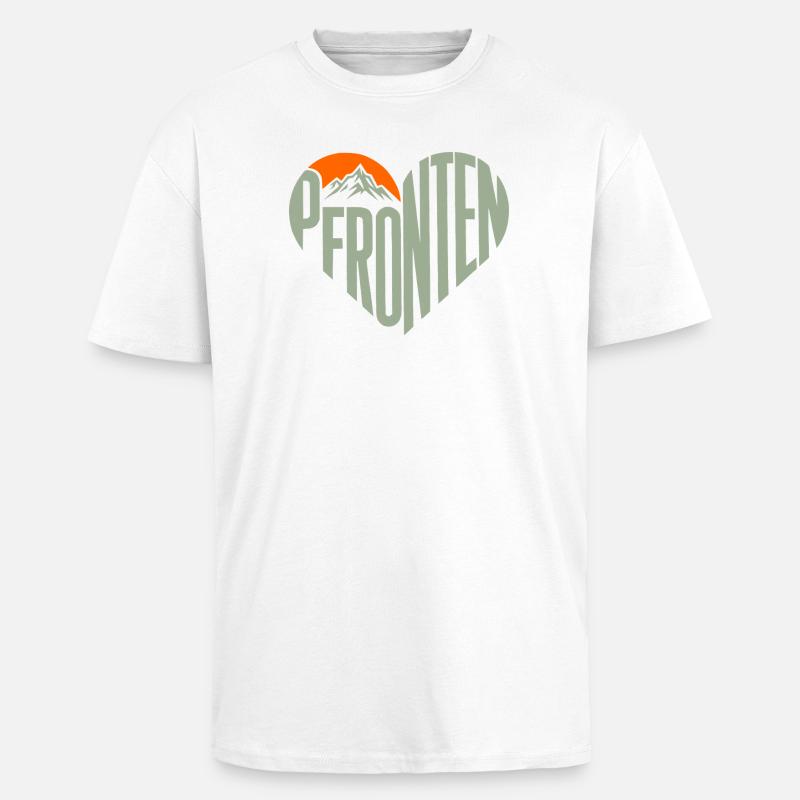 Pfronten Bergherz Panorama - Oversized Heavyweight Unisex T-Shirt - Weiß