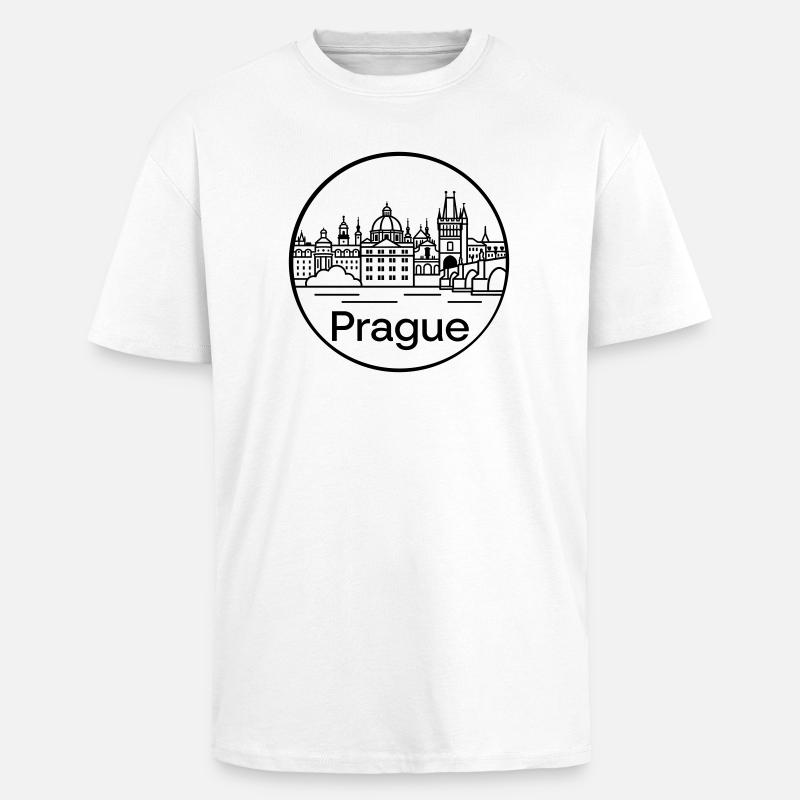 Prague - Unisex Oversized Heavyweight T-shirt - white