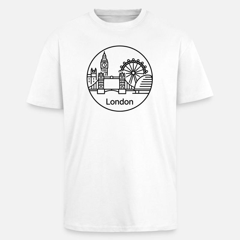 Londres - T-shirt unisexe oversize épais - blanc