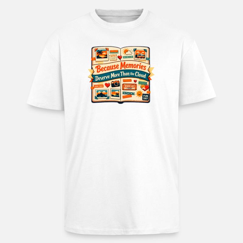 Plus que le cloud | Scrapbooking Photos - T-shirt unisexe oversize épais - blanc