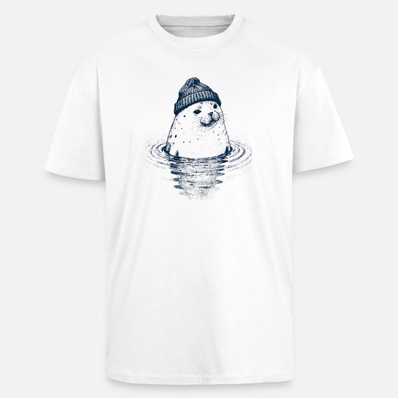 Sceller avec un bouchon - T-shirt unisexe oversize épais - blanc