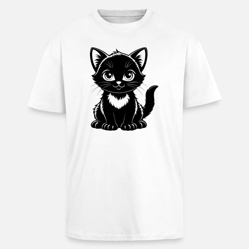 Cute cat - Unisex Oversized Heavyweight T-shirt - white