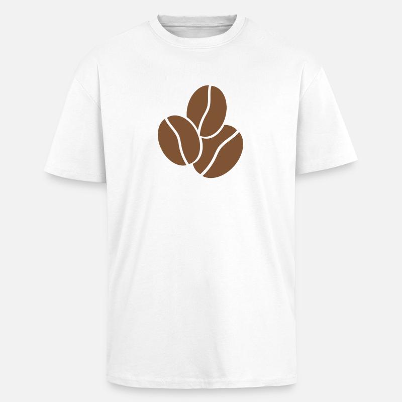 Grains de café - T-shirt unisexe oversize épais - blanc