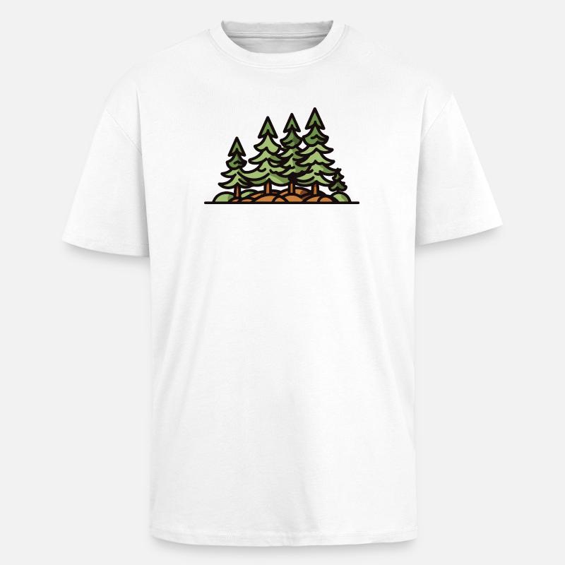 Forest Trees - Unisex Oversized Heavyweight T-shirt - white