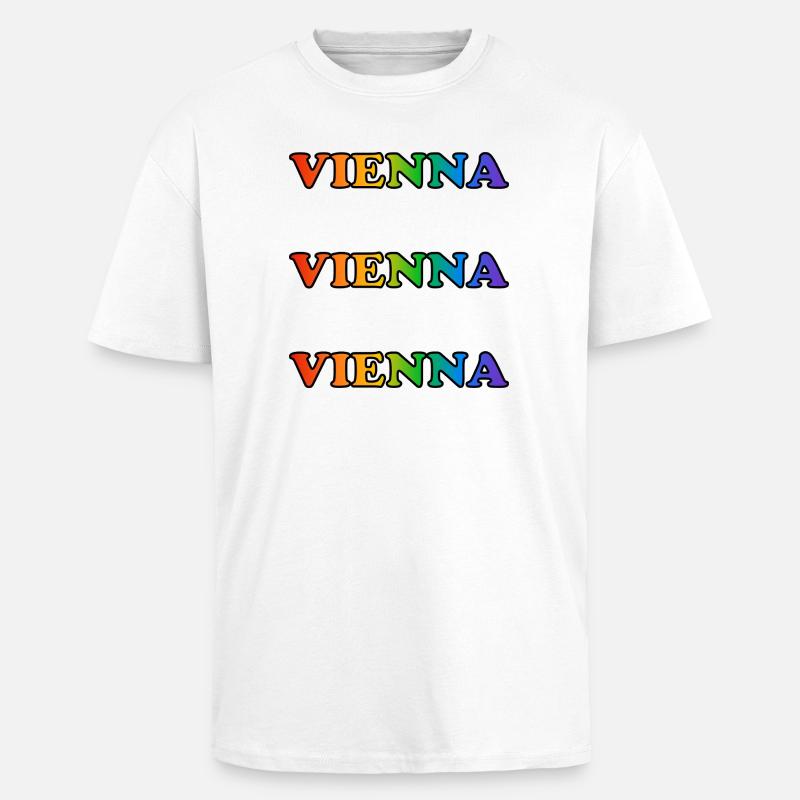 Vienna Rainbow Repeats - T-shirt unisexe oversize épais - blanc