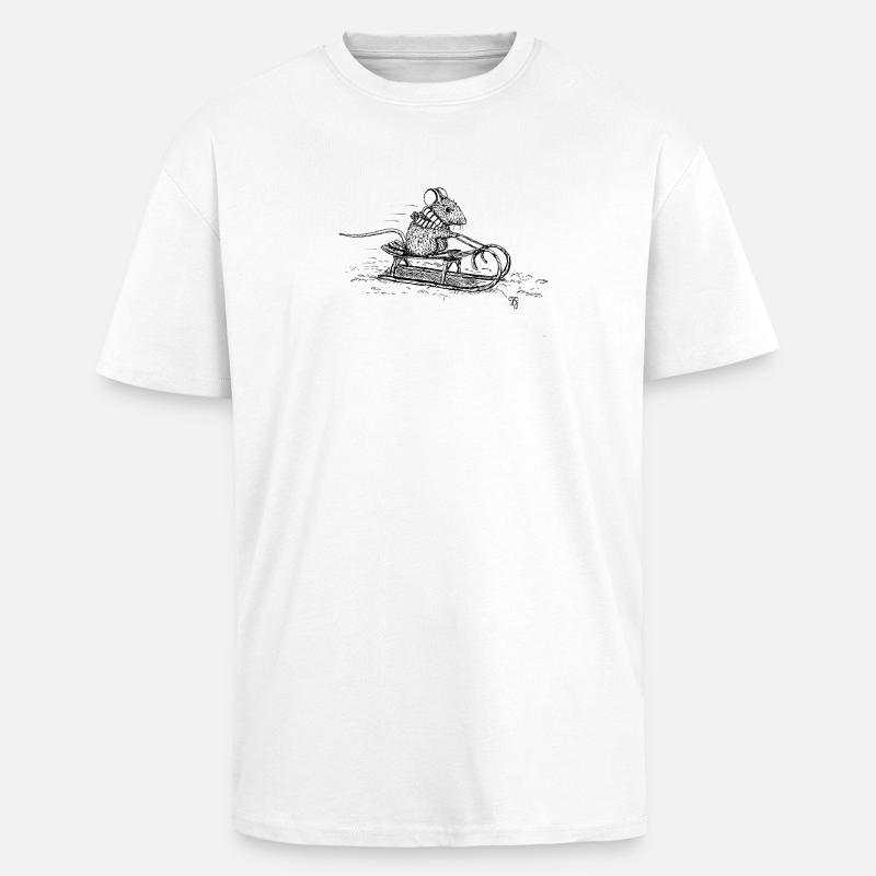 Schlitten - Oversized Heavyweight Unisex T-Shirt - Weiß