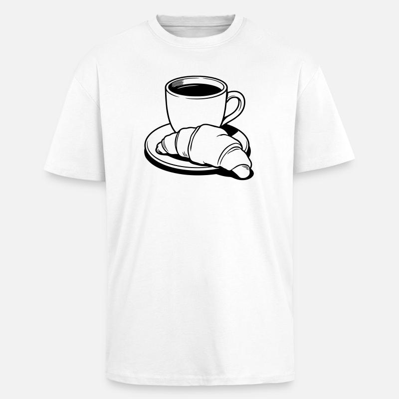 Kaffeecroissant - Oversized Heavyweight Unisex T-Shirt - Weiß