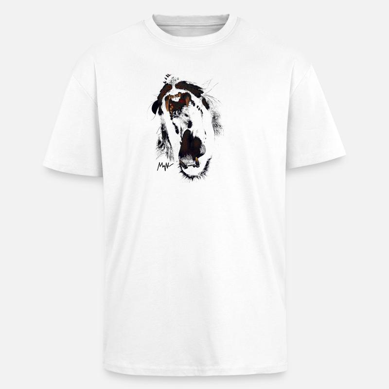 Löwe - Oversized Heavyweight Unisex T-Shirt - Weiß