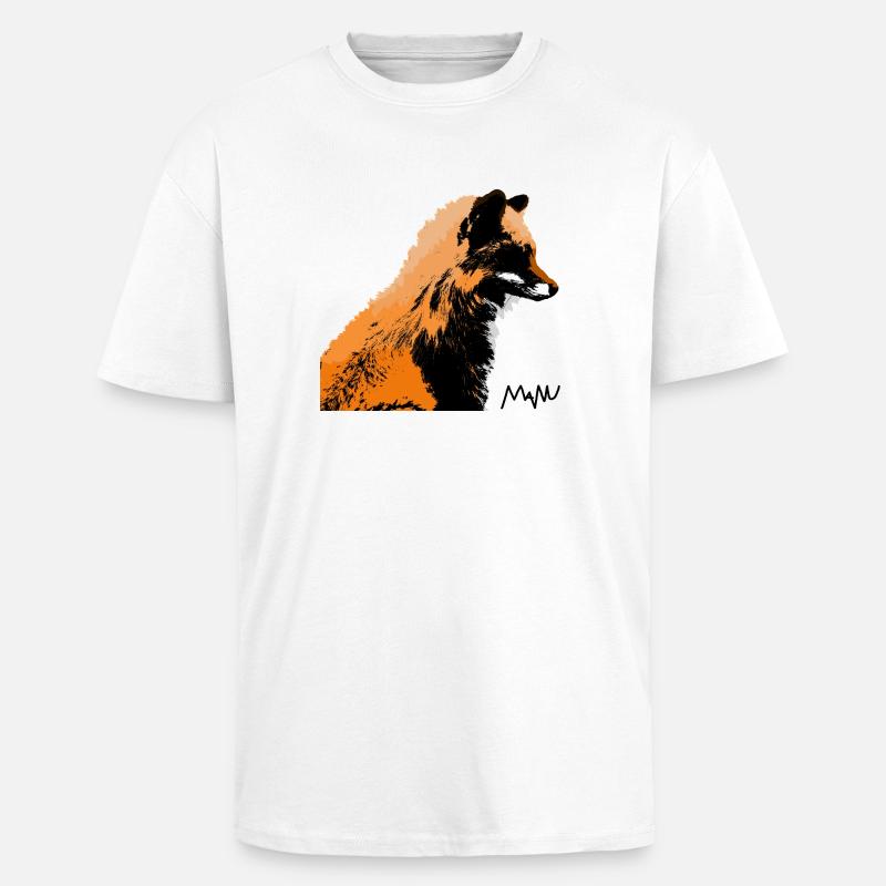 fox - Unisex Oversized Heavyweight T-shirt - white