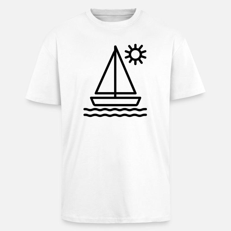 sailing ship - Unisex Oversized Heavyweight T-shirt - white