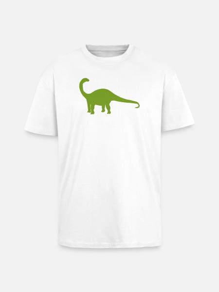 Dinosaur Silhouette Green - Unisex Oversized Heavyweight T-shirt - white