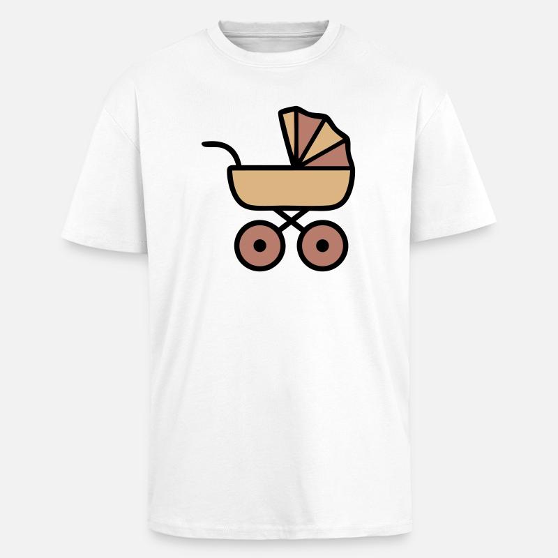Bébé poussette Bohème, icône - T-shirt unisexe oversize épais - blanc