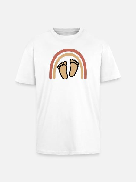 Baby Feet Rainbow Boho - Unisex Oversized Heavyweight T-shirt - white
