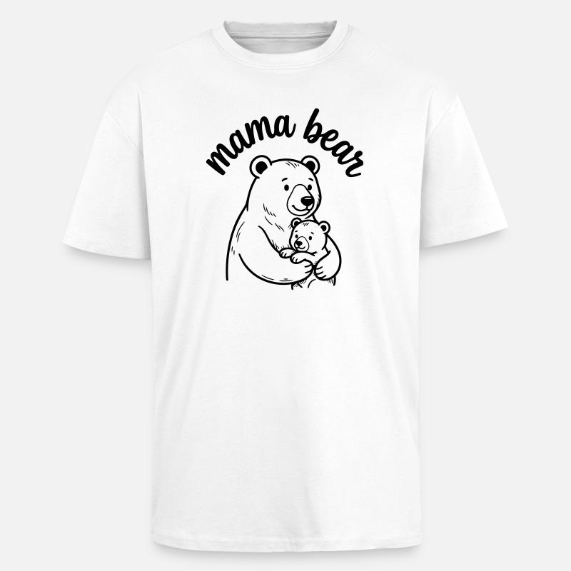 Bärenmama - Oversized Heavyweight Unisex T-Shirt - Weiß