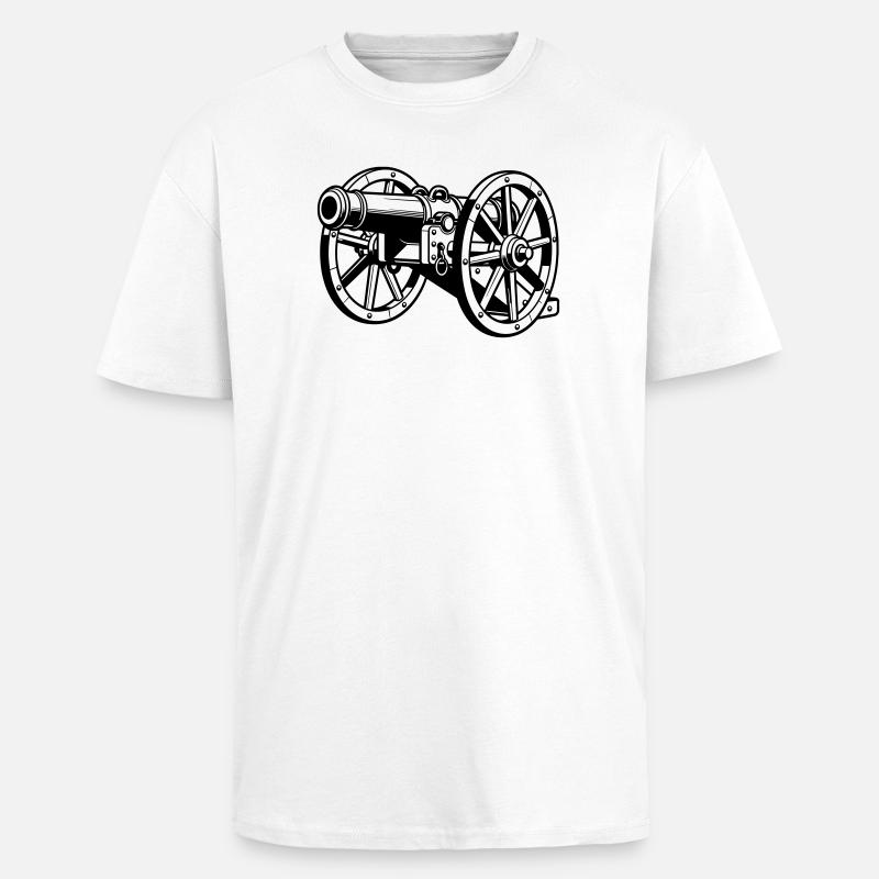Kanone - Oversized Heavyweight Unisex T-Shirt - Weiß