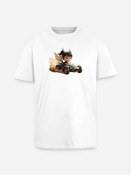 Adventure Goblin in Sand Car - Unisex Oversized Heavyweight T-shirt - white