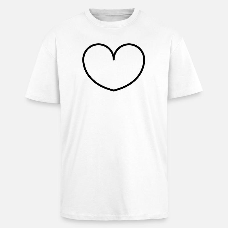 Herz - Oversized Heavyweight Unisex T-Shirt - Weiß