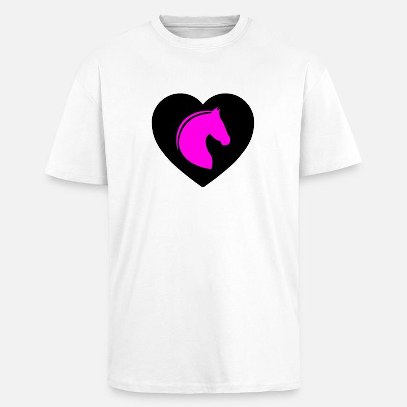 horses - Unisex Oversized Heavyweight T-shirt - white