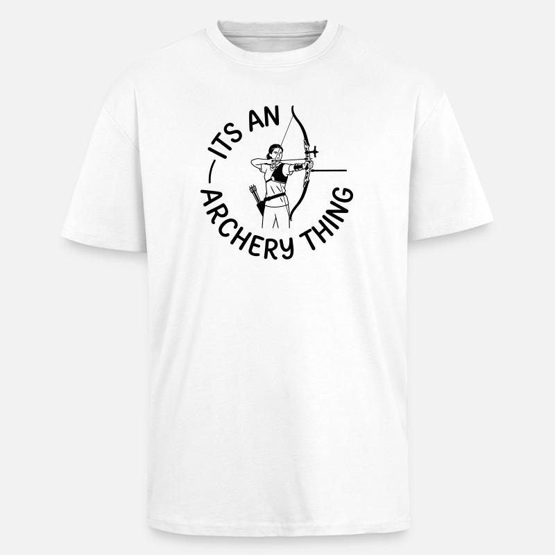 Bogenschießen - Oversized Heavyweight Unisex T-Shirt - Weiß