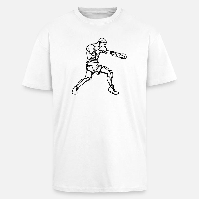 Boxing Graphics - Unisex Oversized Heavyweight T-shirt - white