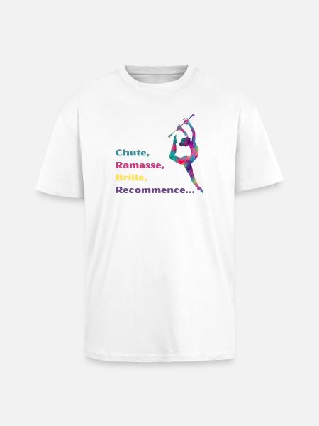 Chute-_Ramasse-_Recommence-- - T-shirt unisexe oversize épais - blanc