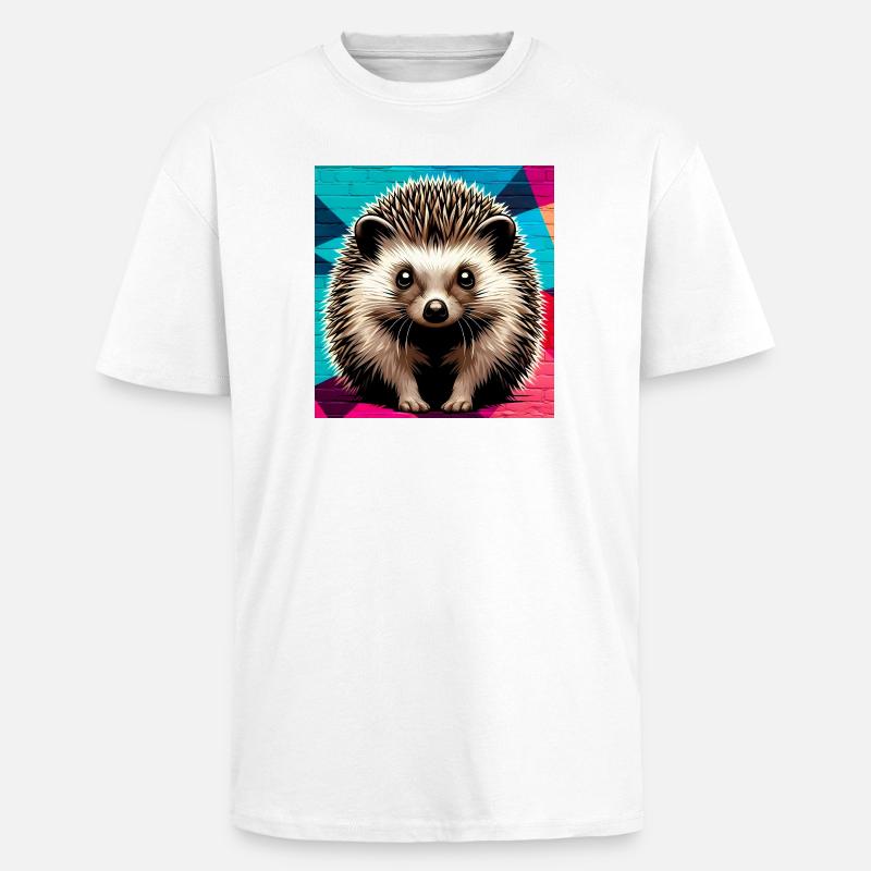 hérisson - T-shirt unisexe oversize épais - blanc