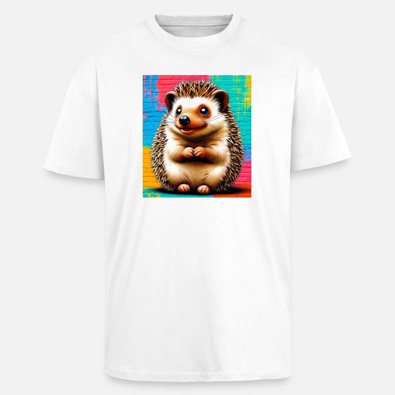 hérisson - T-shirt unisexe oversize épais - blanc
