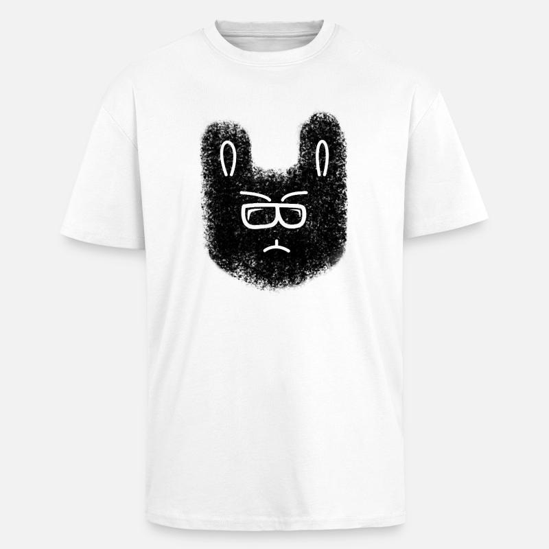 Nerdhase mit Brille - Oversized Heavyweight Unisex T-Shirt - Weiß