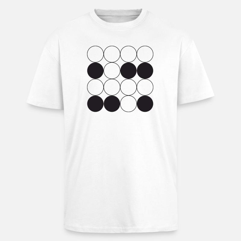Circle Grid design - Unisex Oversized Heavyweight T-shirt - white