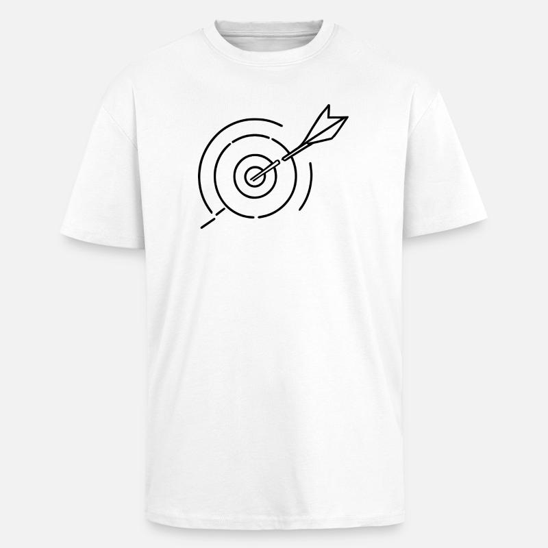 Cible de tir à l’arc - T-shirt unisexe oversize épais - blanc