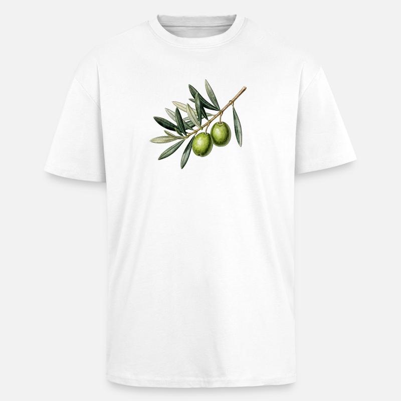 Botanischer Olivenzweig - Oversized Heavyweight Unisex T-Shirt - Weiß