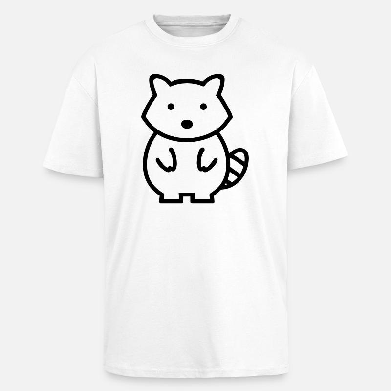 raton laveur - T-shirt unisexe oversize épais - blanc