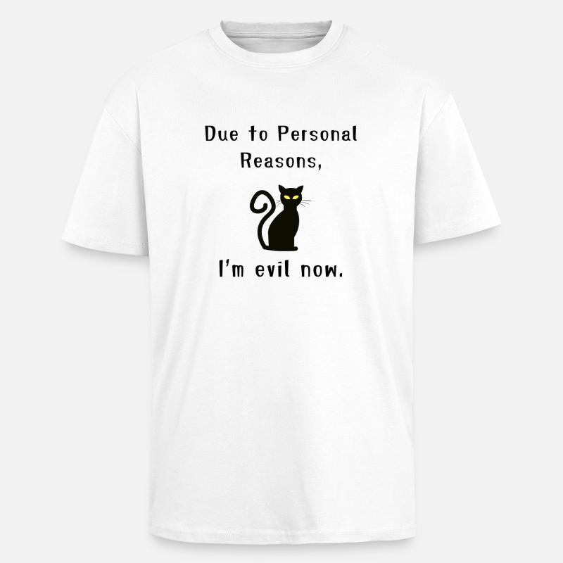 Evil Cat - Unisex Oversized Heavyweight T-shirt - white