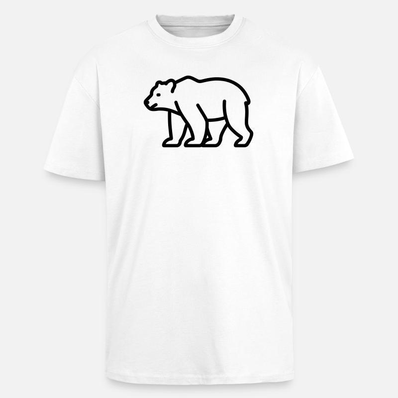 Bär - Oversized Heavyweight Unisex T-Shirt - Weiß