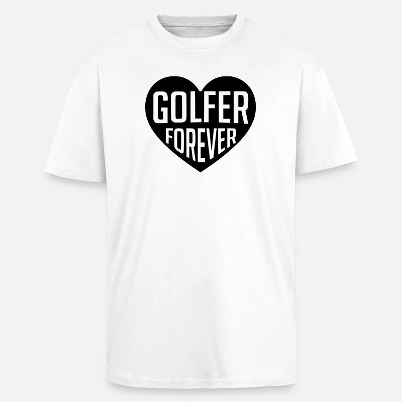 Golf - Cœur éternel du golfeur - T-shirt unisexe oversize épais - blanc