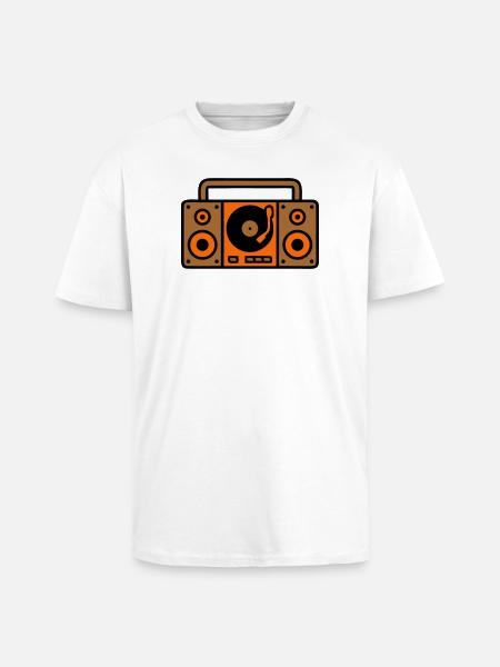 Retro Boombox Ghettoblaster 80er - Oversized Heavyweight Unisex T-Shirt - Weiß