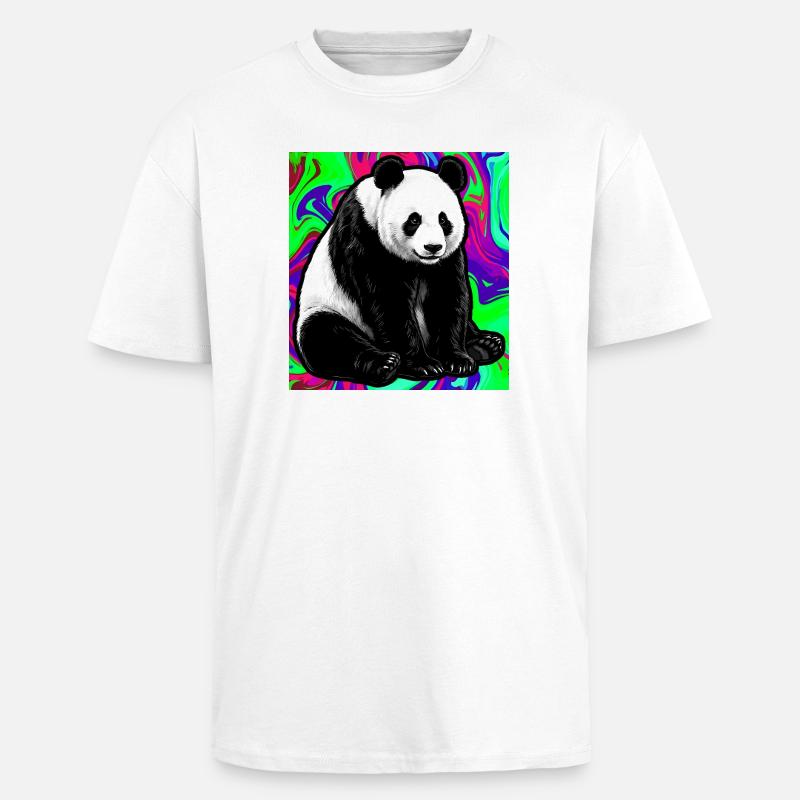 panda - Unisex Oversized Heavyweight T-shirt - white
