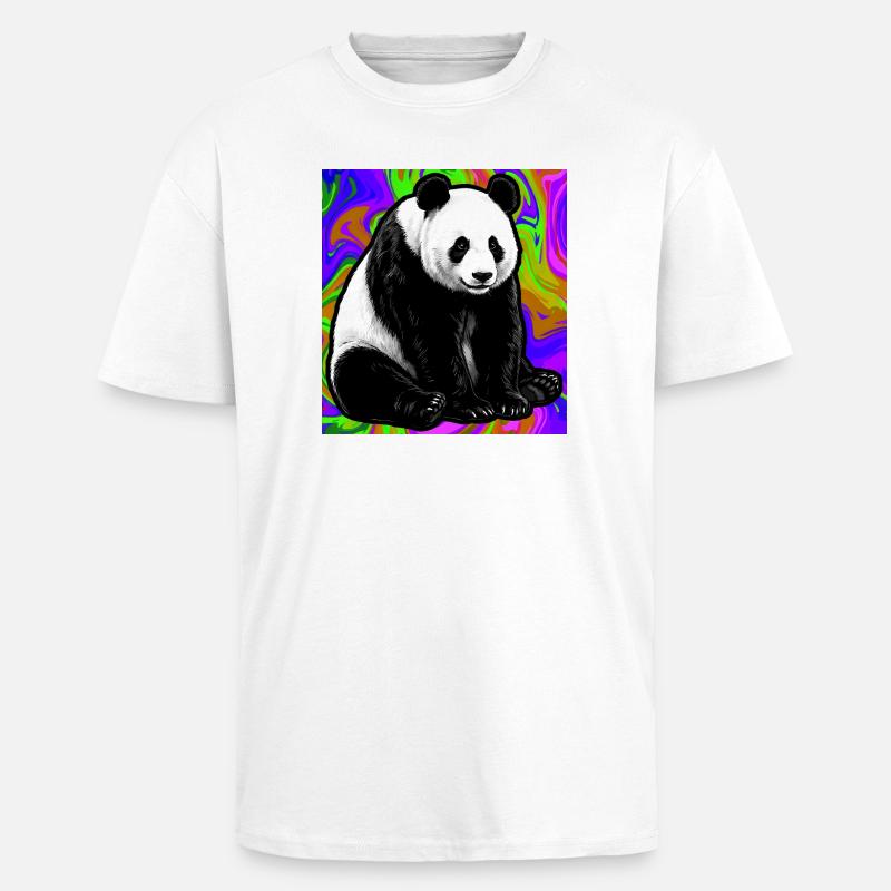 panda - T-shirt unisexe oversize épais - blanc