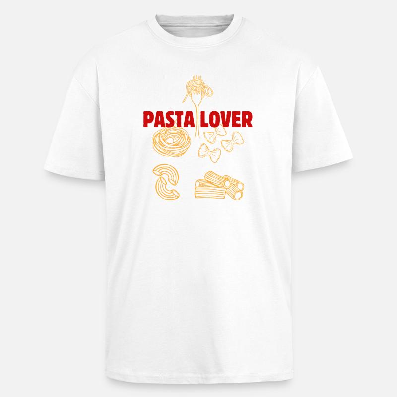 Motif Pasta Lover - T-shirt unisexe oversize épais - blanc