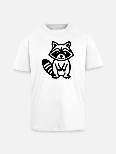 raccoon - Unisex Oversized Heavyweight T-shirt - white