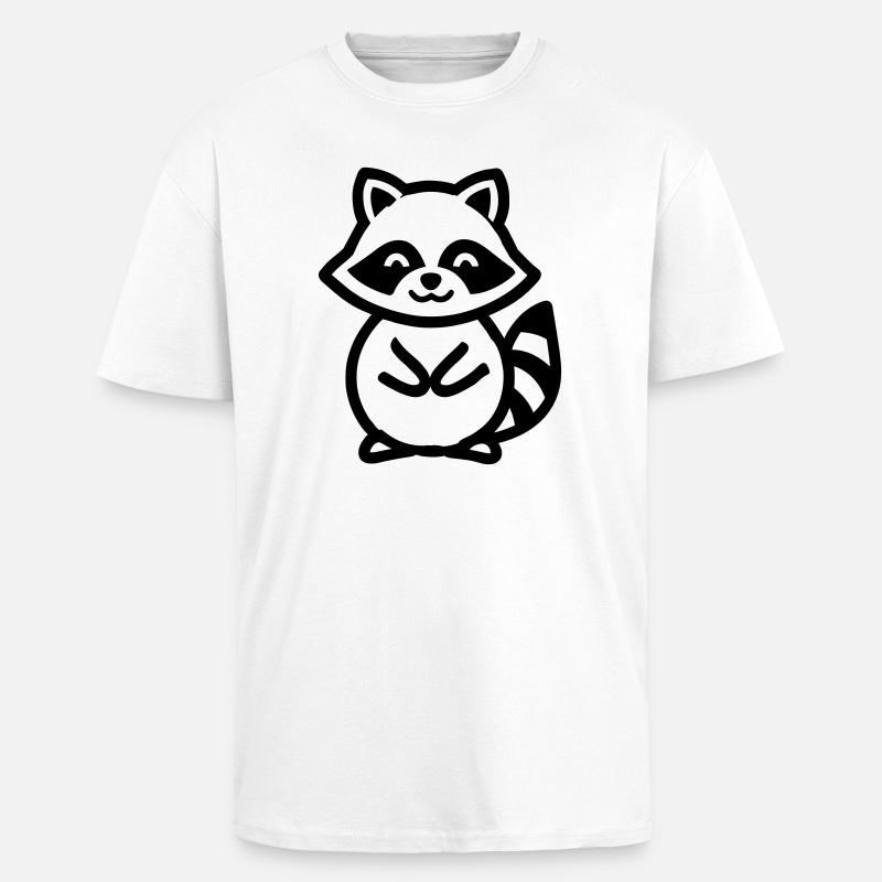 Waschbär - Oversized Heavyweight Unisex T-Shirt - Weiß