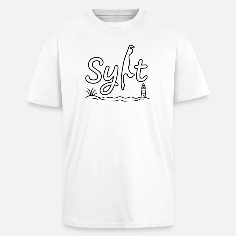 Synopsis de l’île Sylt - T-shirt unisexe oversize épais - blanc