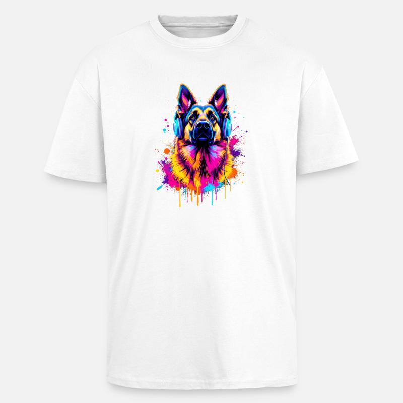 German Shepherd - Unisex Oversized Heavyweight T-shirt - white